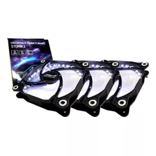 Kit 3x Cooler Fan 120mm Storm 2 - Preto Led Branco - Mymax