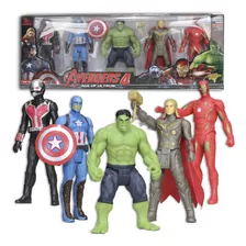 Kit 5 Brinquedo Marvel Vingadores Boneco Articulado 15cm