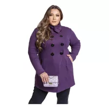 Sobretudo Inverno Tricô Fio De Mousse Veste Até O Tamanho 48