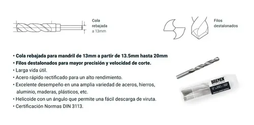 Mecha Acero Rapido Bremen 3.50 Mm X 10 Unidades Cod 6279