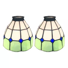 Huimeiju Stained Glass Lampshade, Tiffany Glass Lampshade,2p