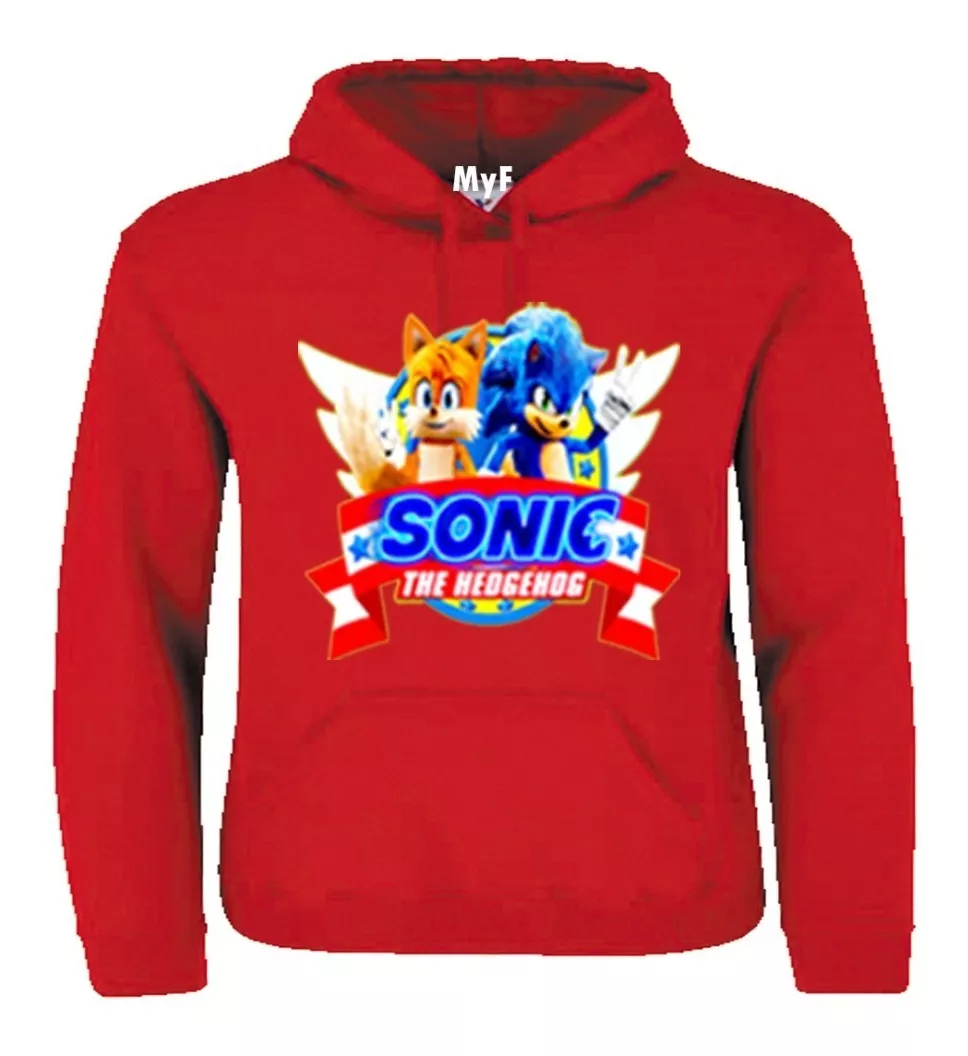 Polerón Canguro Sonic 2 Personajes Niños, Jóvenes