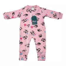 Roupa Infantil Bebê Macacão Vira Pé Pandinha 100% Algodão