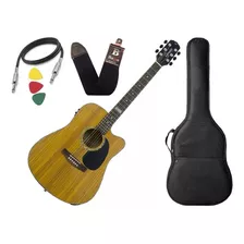 Combo Violao Giannini Gf1d Ceq Folk Zebra Afinador