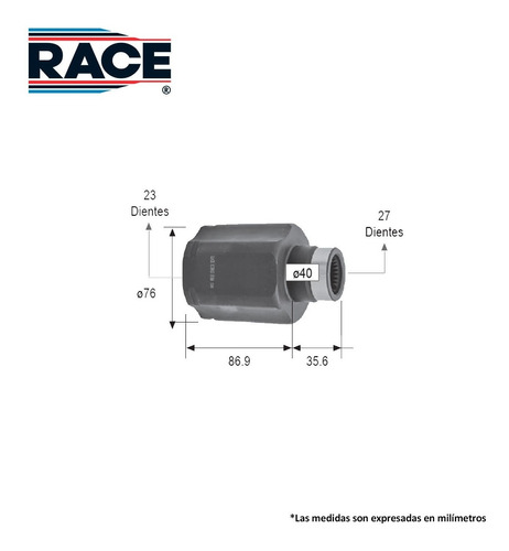 Espiga Lado Caja Derecha Manual Honda Civic 2006-2015 Race Foto 2