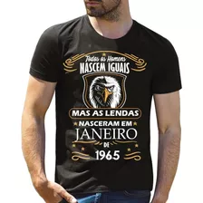 Camisa Camiseta As Lendas Nascem Em 1965 Mês De Janeiro