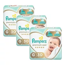 Kit C/3 Pacote Fraldas Pampers Premium Care 