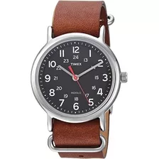 Reloj Hombre Timex Correa De Piel 38 Mm 3 Atm Tw2r631009j Color De La Correa Marrón Color Del Bisel Plateado Color Del Fondo Negro