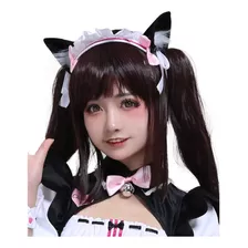 Peluca Castaña 2 Coletas Cosplay Chocola Hu Tao Nekopara