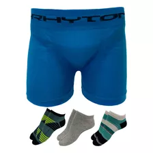 Combo X 3 Boxers + 6 Pares De Medias Cortas Soquetes Algodon