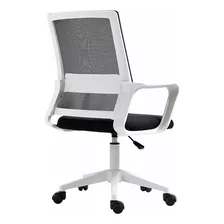 Silla De Escritorio Ocean Gadgets Kv-5431 Ergonómica Blanca Y Negra Con Tapizado De Mesh