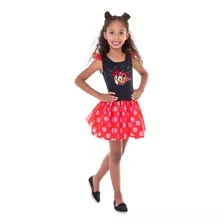 Fantasia Minnie Vermelha Infantil Super Pop Vestido Com Tutu