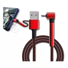 Cable Gamer Con Soporte Metal Tipo C 2.4 Amp Juegos Carga Color Rojo