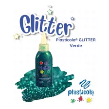 Adhesivo Glitter Plasticola 38gr Verde X12