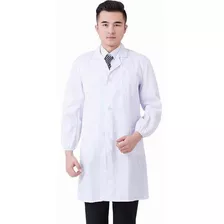 Bata Laboratorio Con Bolsas, Uniforme Médico, Bata Blanca