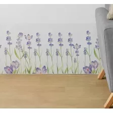 Vinil Decorativo De Interiores Autoadherible Lavanda Flores