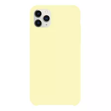 Capa Capinha Silicone Veludo Compatível C/ iPhone 11 Pró Max Cor Amarelo Bebê