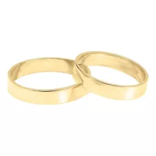 Par Alianzas Anillos Oro 18kt Amarillo Cinta 4 Mm De 4gr 