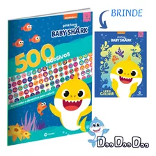 Livro Para Colorir Com Atividades Infantil Com Adesivos Baby Shark Culturama