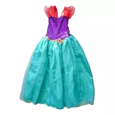 Disfraz Princesa Disney Ariel Sirenita Para Niña Vestido Largo Fiesta