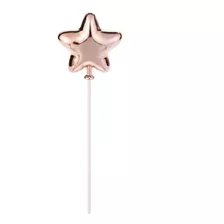 Topo - Topper - Decoração Bolo Estrela Rose Gold Cromada