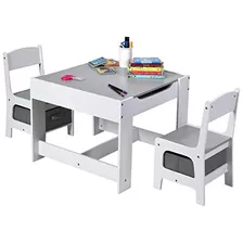 Costzon - Juego De Mesa De Madera Para Niños 3 En 1 Y 2 Sill