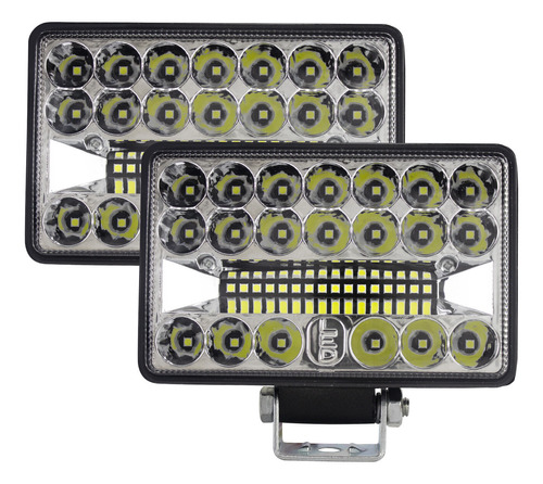 2 Faros Rectangulares 36 Leds 4x4/jeep/moto 144w Tunelight Foto 9