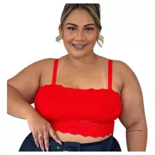 Top Renda Plus Size Cropeed Tamanho Grande Top Cropped Plus