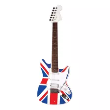 Quadro Placa Decorativa Formato - Guitarra Inglaterra