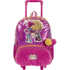 Mochila Rodinha G Trolls X Sisters Sestini 066241 Cor Rosa