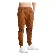 Calça Jogger Masculina Jeans Sarja Elástico Cintura Lycra