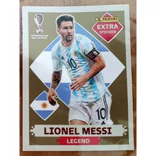 Figurita Messi Legend Oro Qatar 2022 Extra Sticker