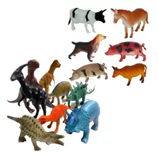Brinquedo Animais Fazenda Dinossauro 14 Un Grande Envio Imed