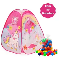 Barraca Divertida Infantil Pop Up Com 50 Bolinhas Unicornio