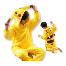 Pijama Fantasia De Desenho Animado Pikachu Infantil De Plush