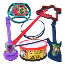 Kit Musical Infantil Violão Pandeiro Flauta Guitarra Tambor