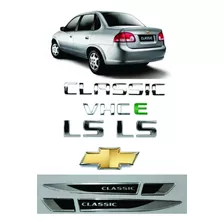 Emblema Chevrolet Classic Vhce Ls Cromado Aplique Lateral