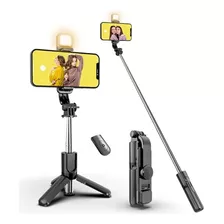 Pau De Selfie Tripé Com Flash Suporte P/ Celular E Bluetooth