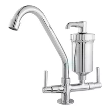 Torneira Metal Inox Filtro Gourmet Pia Cozinha Parede Luxo