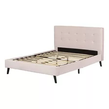 Cama Con Plataforma Maliza, Tamaño Full, Rosa Pálido