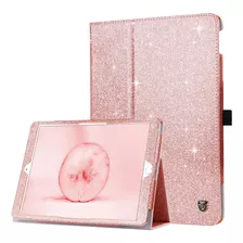 Funda iPad 10.2 Bentoben Piel Brillante Sintética Rose Gold