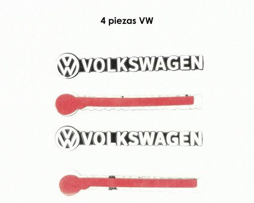 Kit 4 Emblemas/embellecedores De Bocina De Vw Volkswagen, 3d Foto 3