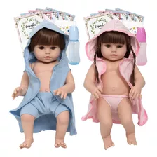 Cegonha Reborn Dolls Boneca Gêmeos 100% Silicone + Itens Imediato