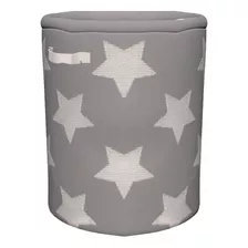 Cesto De Brinquedo Organizador Soft Estrelas Baby E Infantil Cor Branco