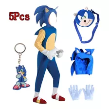 5 Piezas Sonic Cosplay Disfraz Erizo Sonic Tails +bolsa