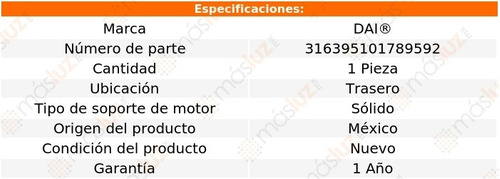 1- Soporte Motor Tras Para Kia Spectra L4 2.0l 2004/2009 Dai Foto 2