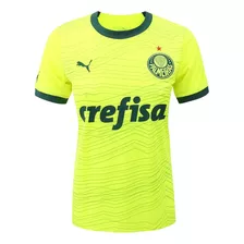Camisa Feminina Do Palmeiras Amarela Fluorescente - Torcedor