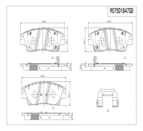 Balatas Severe Duty Del P/ Hyundai Tucson L4 2.0l 16 Dynamik Foto 2