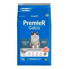 Ração Premier Gatos Castrados 6 Meses A 6 Anos Frango 1.5 Kg