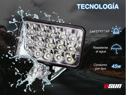 Par De Faros De Led Osun 5 Pulgadas Con 45w Alta Intensidad Con Luz Alta Y Baja En El Mismo Foco Autos, Caribe, Jeep  Foto 4